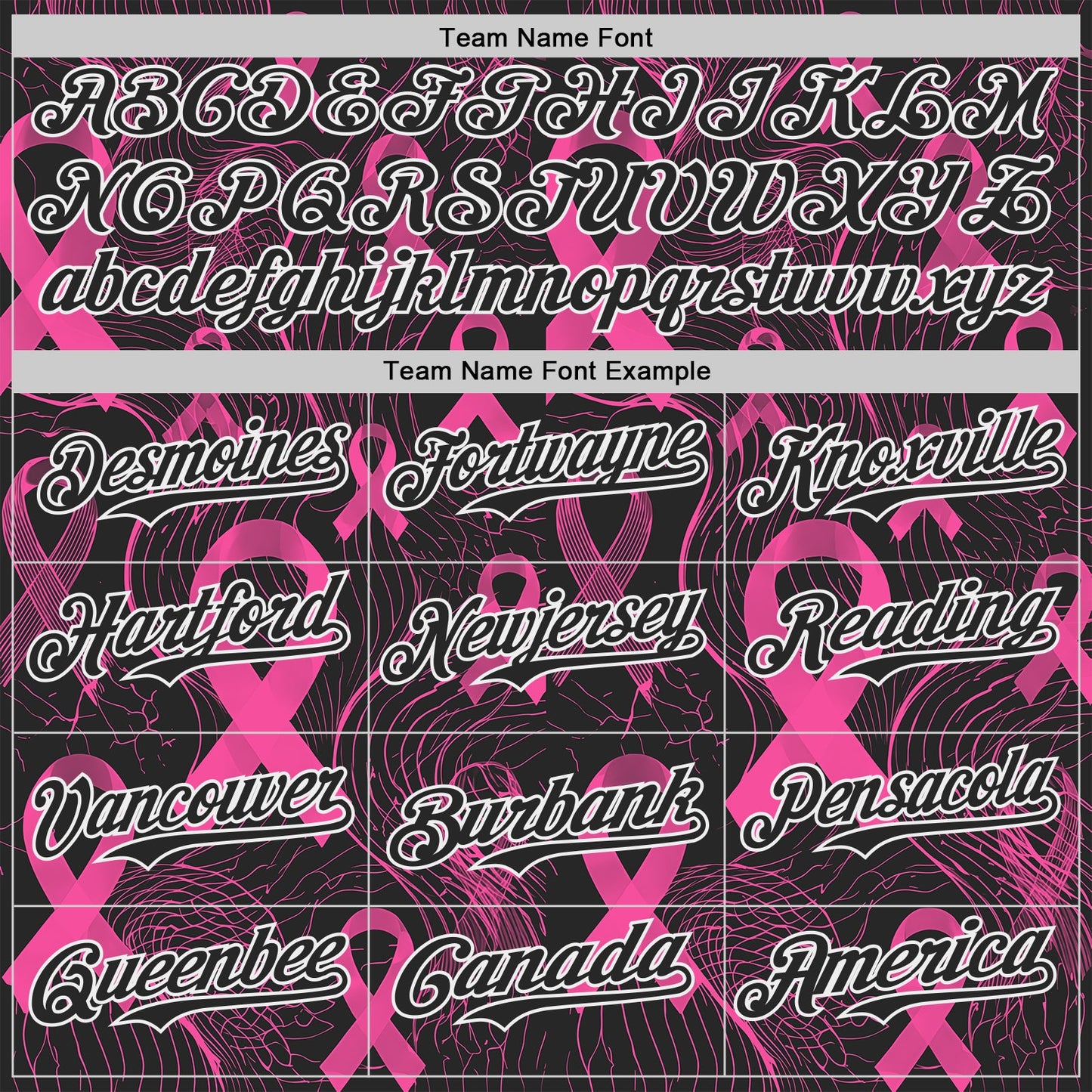 Custom Black Pink-White Breast Cancer Awareness Pink Ribbon Authentic Baseball Jersey
