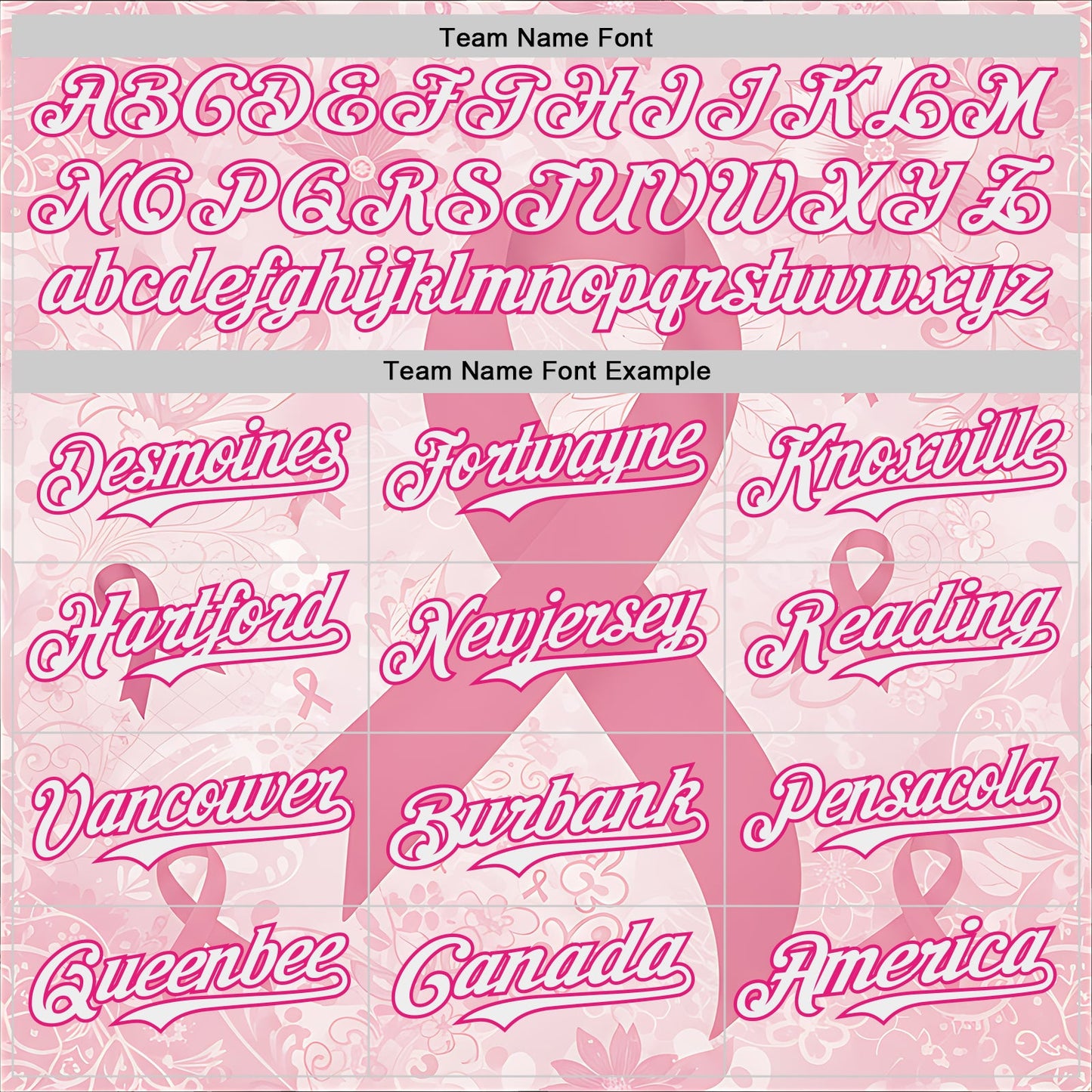 Custom Light Pink White-Hot Pink Breast Cancer Awareness Pink Ribbon Floral Authentic Baseball Jersey