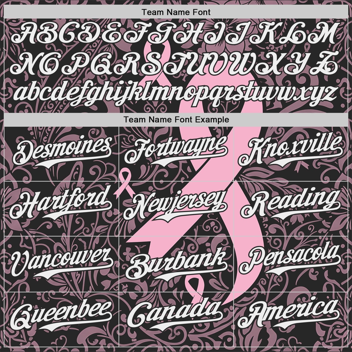 Custom Black White-Pink Breast Cancer Awareness Pink Ribbon Floral Authentic Baseball Jersey