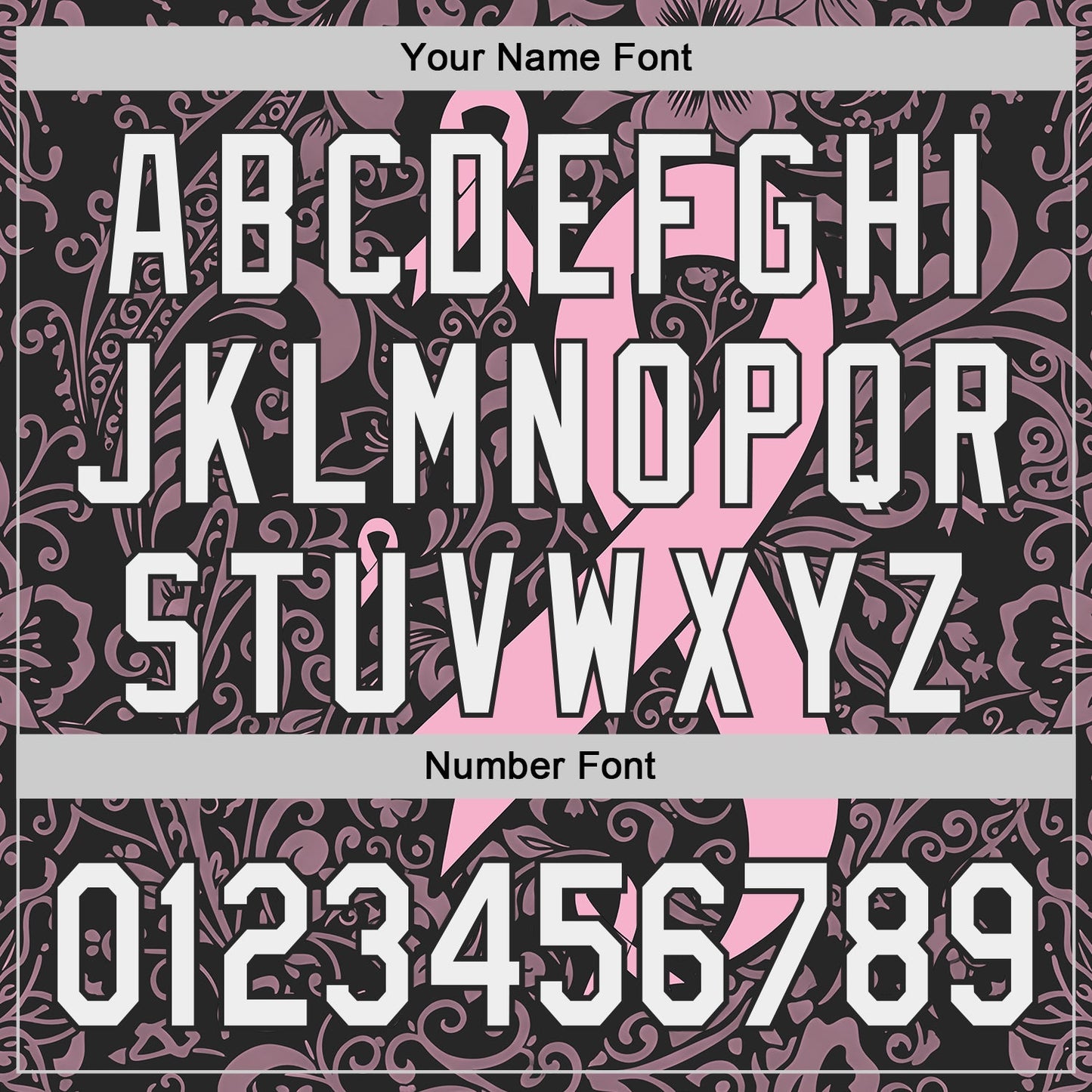 Custom Black White-Pink Breast Cancer Awareness Pink Ribbon Floral Authentic Baseball Jersey