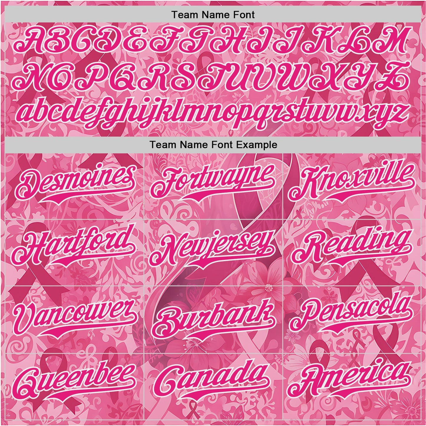 Custom Pink Hot Pink-White Breast Cancer Awareness Pink Ribbon Floral Authentic Baseball Jersey