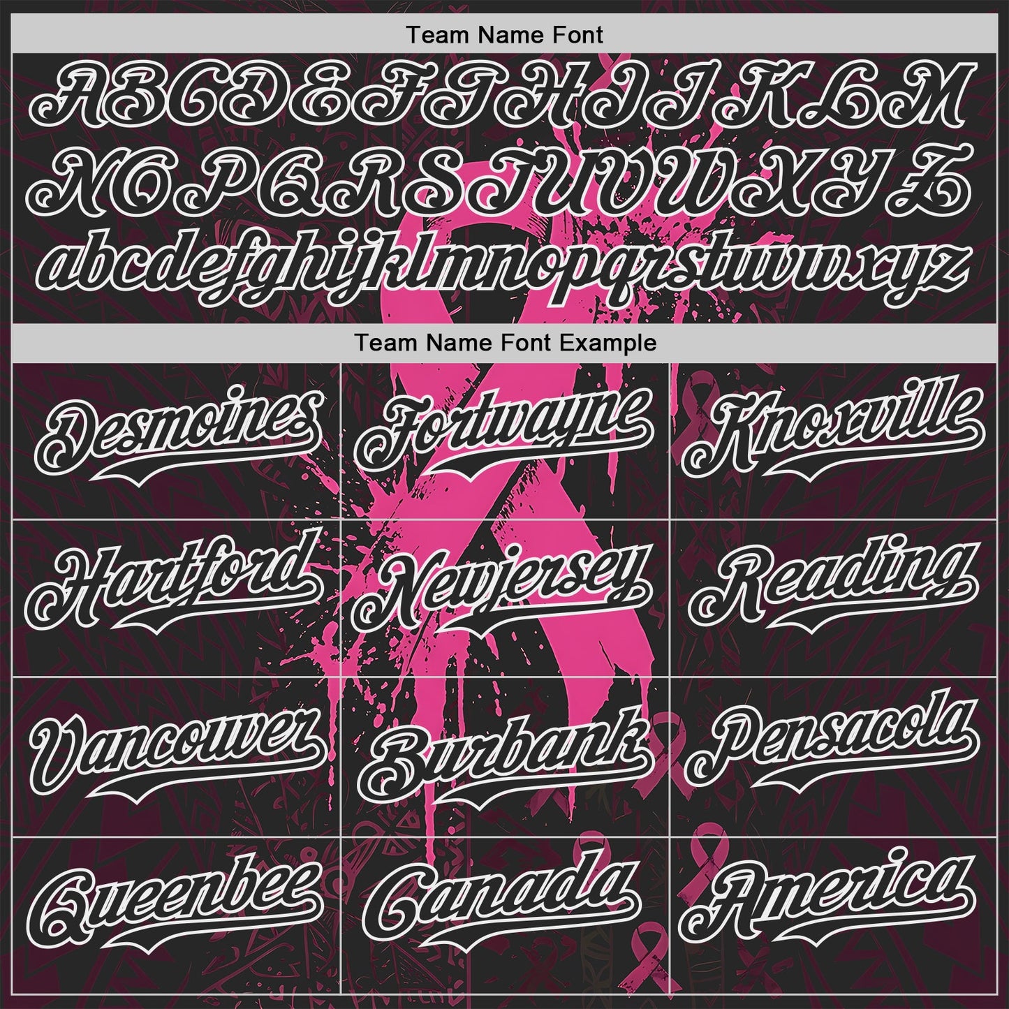 Custom Black Red-White Breast Cancer Awareness Fight Pink Ribbon Authentic Baseball Jersey