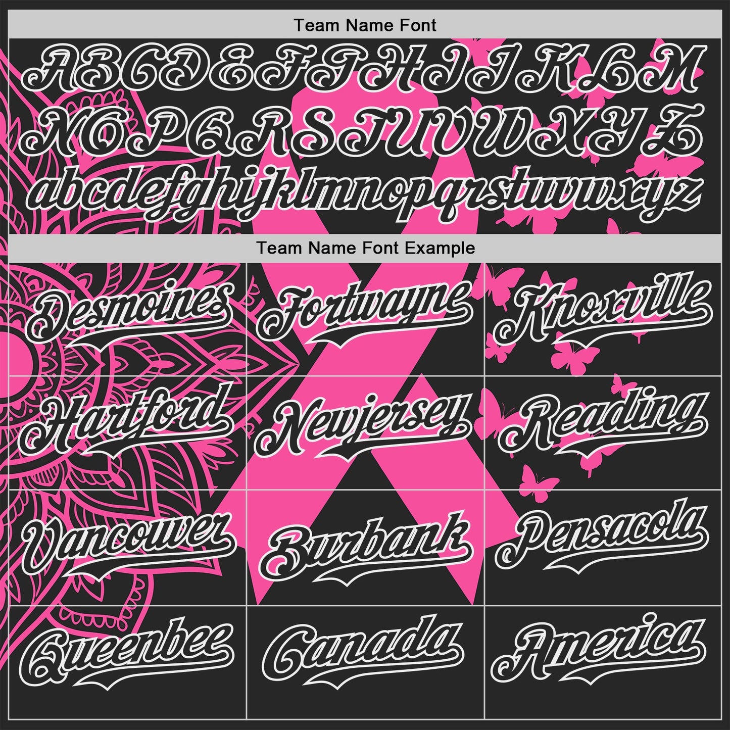 Custom Black Pink-White Breast Cancer Awareness Pink Ribbon Butterfly Authentic Baseball Jersey