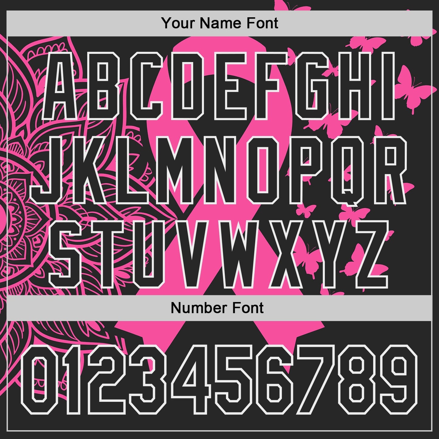 Custom Black Pink-White Breast Cancer Awareness Pink Ribbon Butterfly Authentic Baseball Jersey