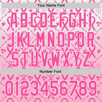 Custom White-Pink Breast Cancer Awareness Support Pink Ribbon Authentic Baseball Jersey