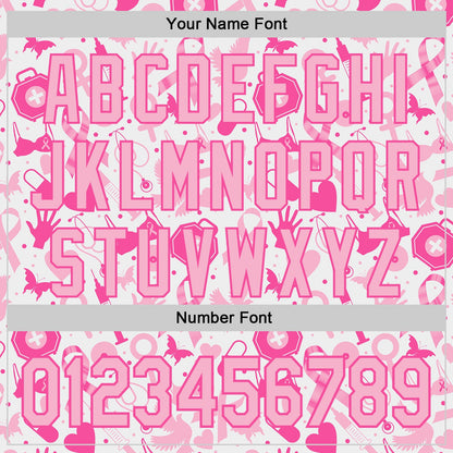 Custom White Light Pink-Pink Breast Cancer Awareness Support Pink Ribbon Authentic Baseball Jersey