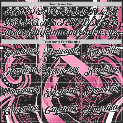Custom Black Pink-White Breast Cancer Awareness Fight Pink Ribbon Authentic Baseball Jersey