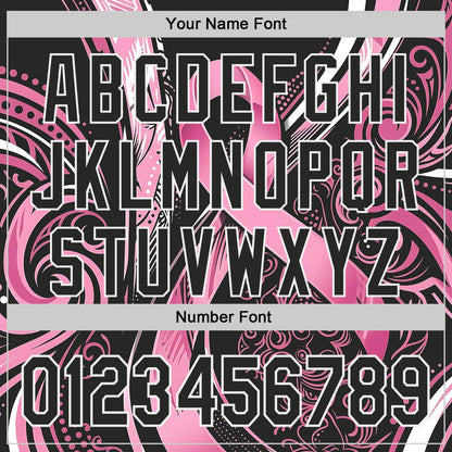 Custom Black Pink-White Breast Cancer Awareness Fight Pink Ribbon Authentic Baseball Jersey