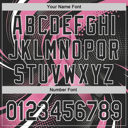Custom Black Pink-White Breast Cancer Awareness Pink Ribbon Gradient Dot Authentic Baseball Jersey