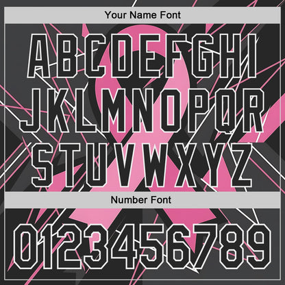 Custom Black Pink-White Breast Cancer Awareness Fight Pink Ribbon Authentic Baseball Jersey