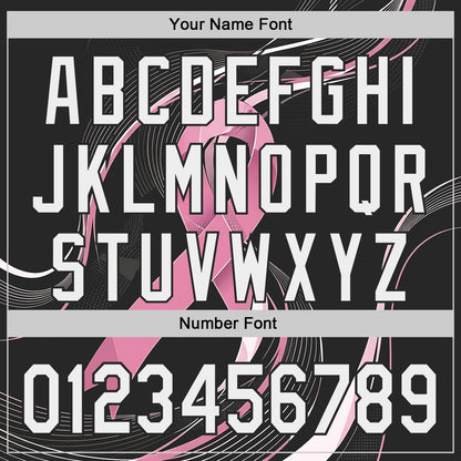 Custom Black White-Pink Breast Cancer Awareness Fight Pink Ribbon Wave Authentic Baseball Jersey