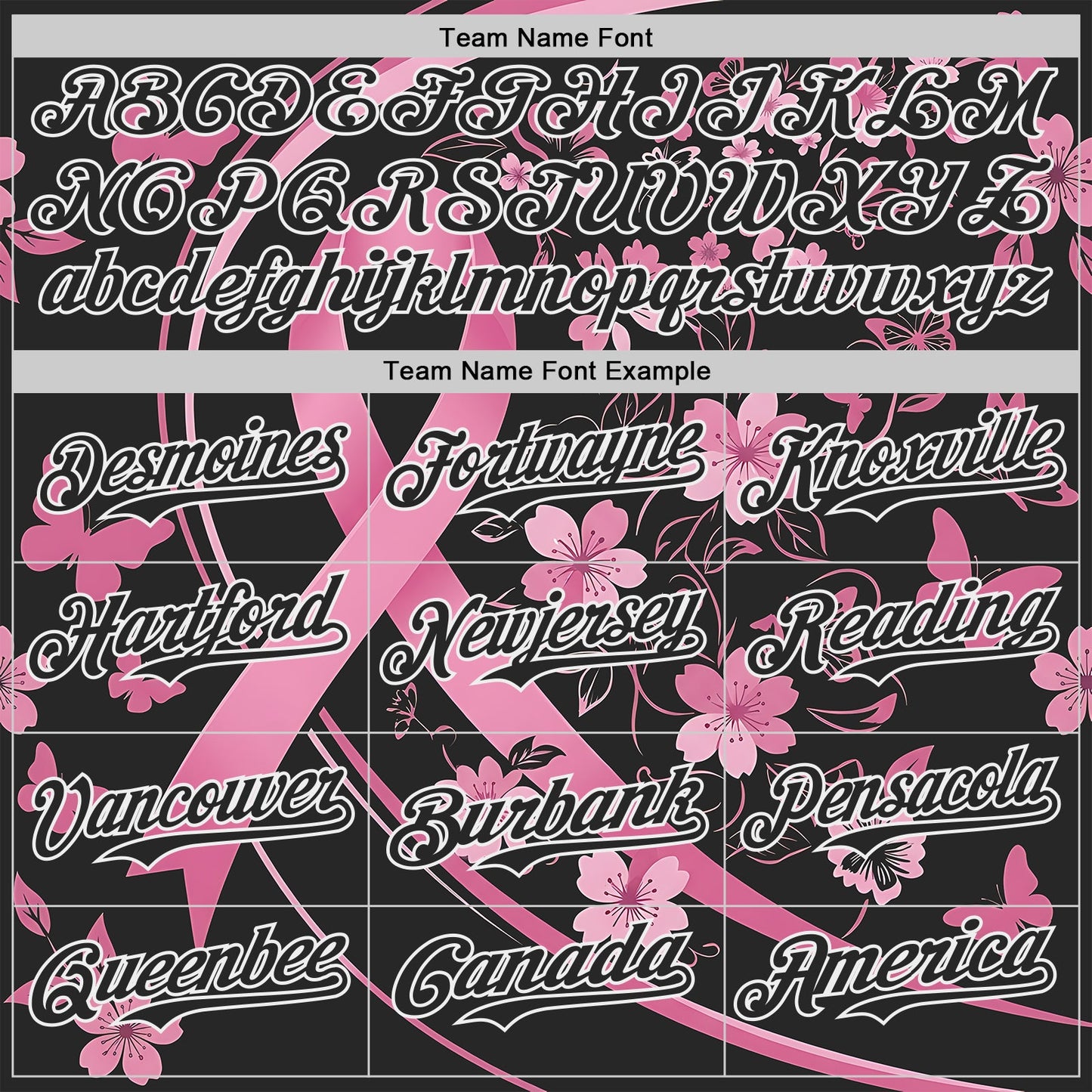 Custom Black Pink-White Breast Cancer Awareness Pink Ribbon Floral Authentic Baseball Jersey
