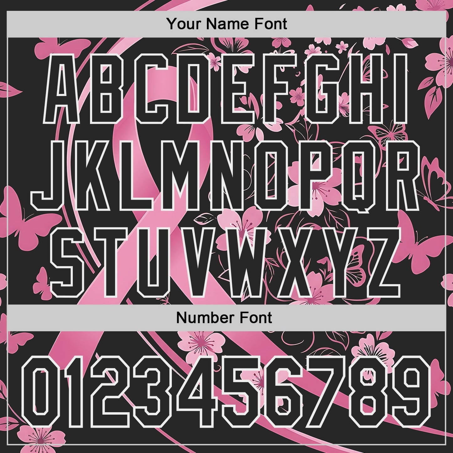 Custom Black Pink-White Breast Cancer Awareness Pink Ribbon Floral Authentic Baseball Jersey
