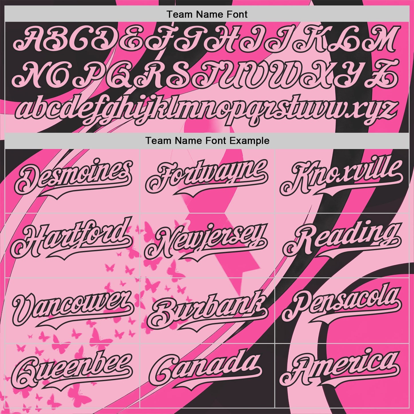 Custom Light Pink-Black Breast Cancer Awareness Pink Ribbon Butterfly Authentic Baseball Jersey