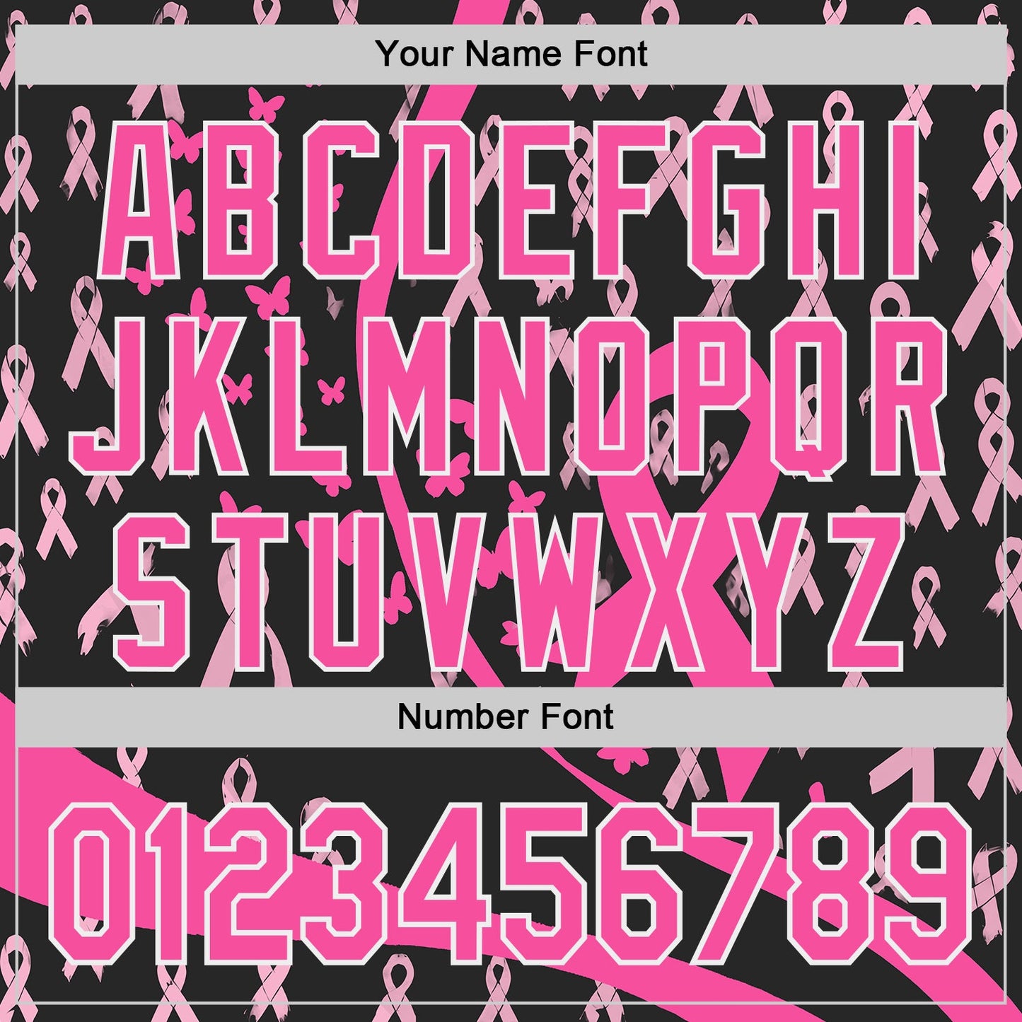 Custom Black Pink-White Breast Cancer Awareness Pink Ribbon Butterfly Authentic Baseball Jersey