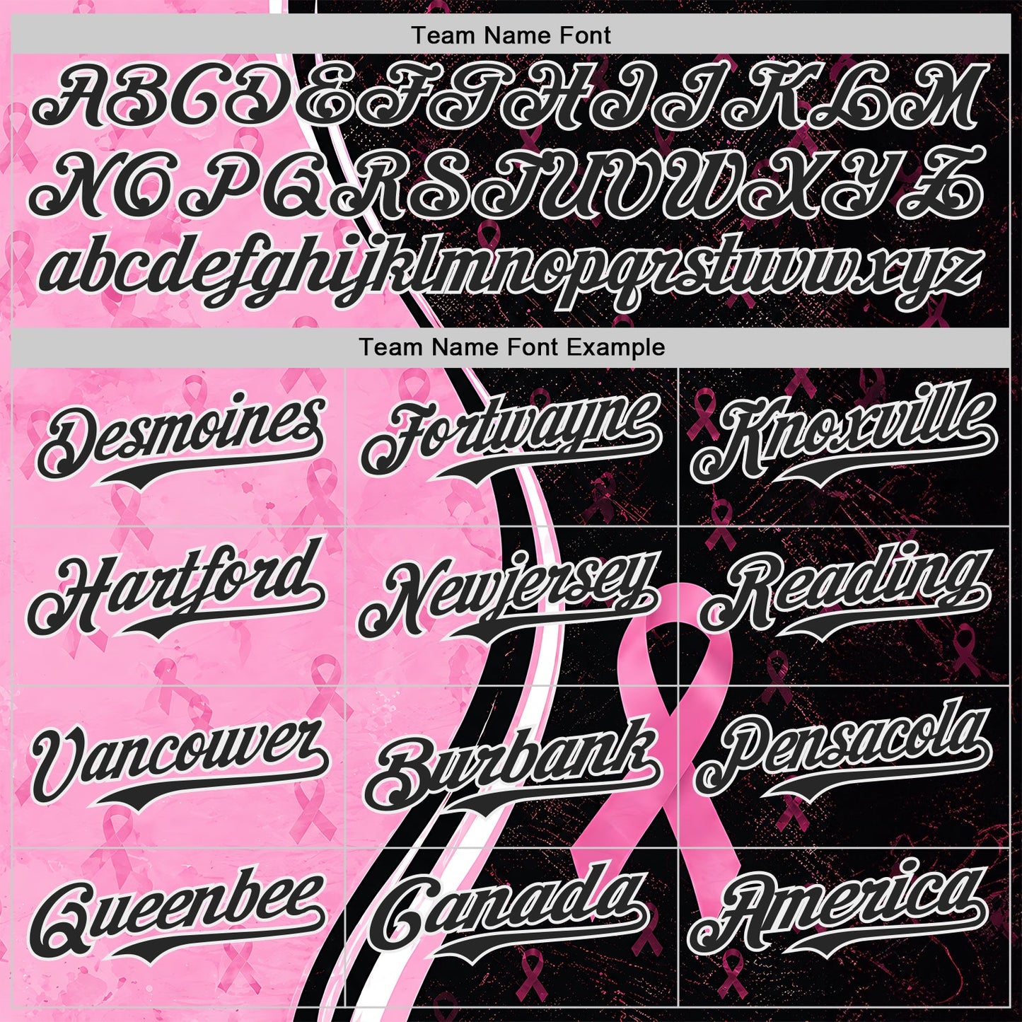 Custom Black Pink-White Breast Cancer Awareness Pink Ribbon Authentic Baseball Jersey
