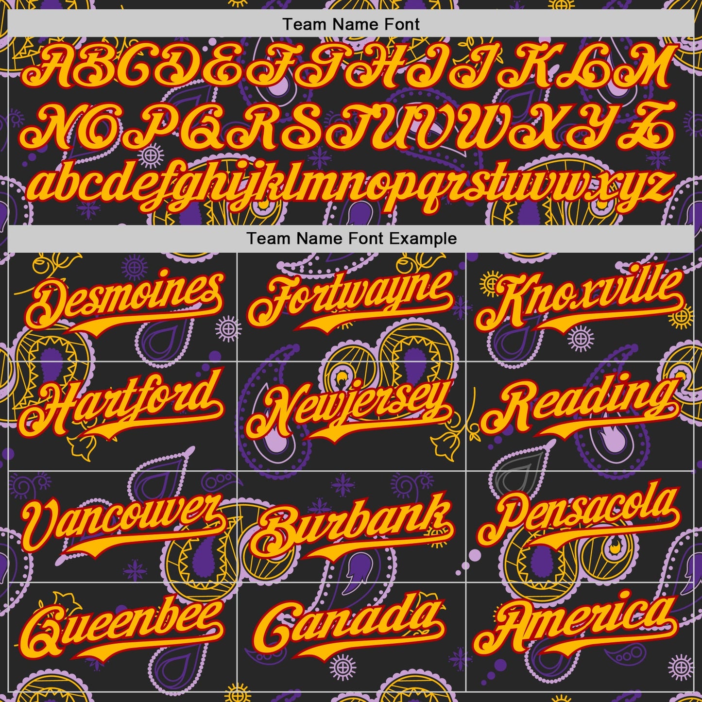 Custom Black Gold Purple-Red Burning Man Paisley Bandana Rave Authentic Baseball Jersey