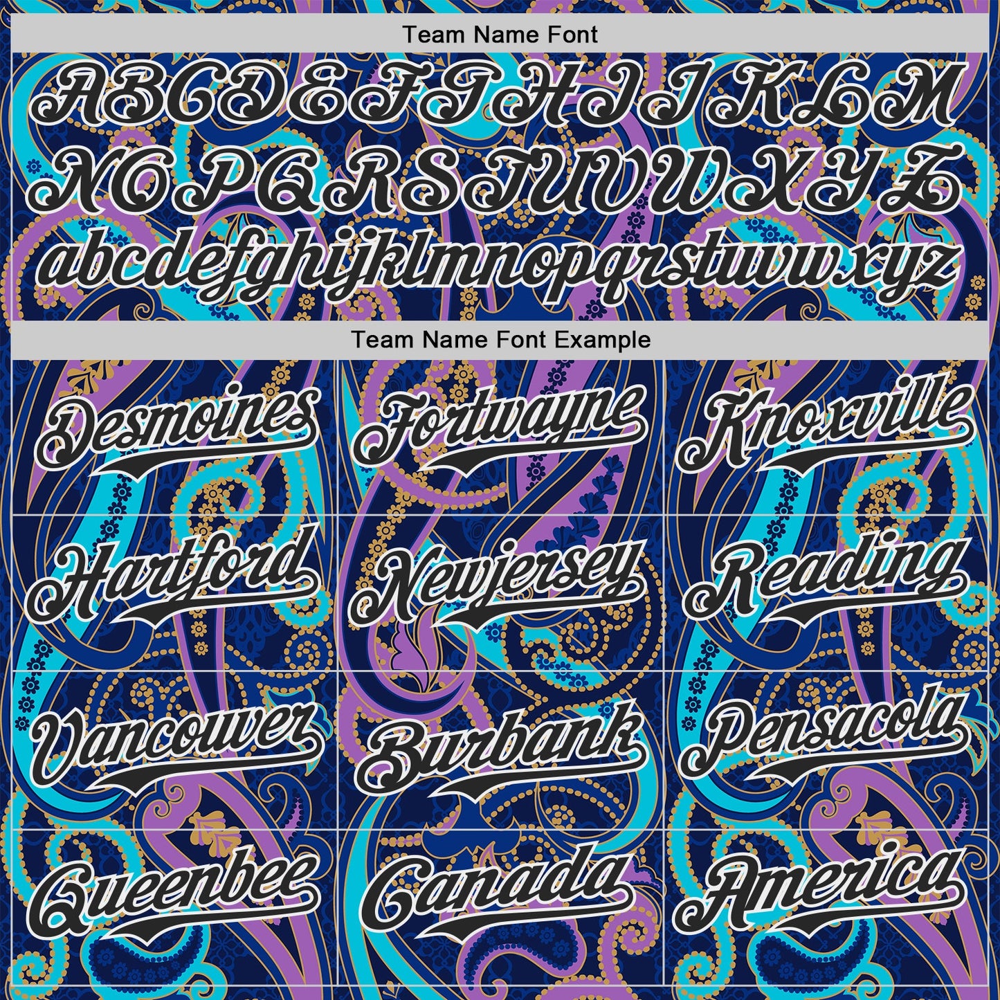 Custom Navy Black Purple Blue-White Burning Man Paisley Bandana Rave Authentic Baseball Jersey