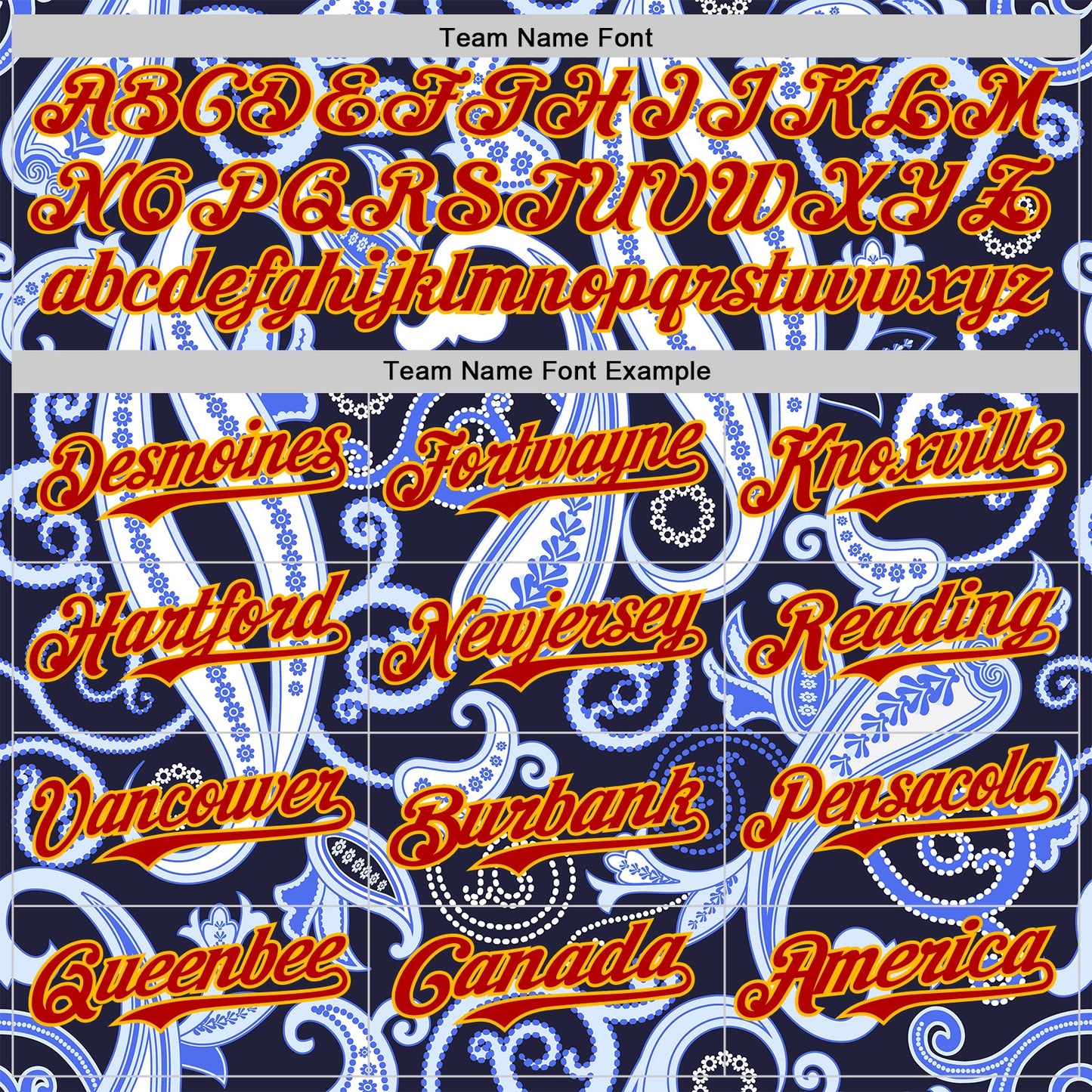 Custom Navy Red Blue-Gold Burning Man Paisley Bandana Rave Authentic Baseball Jersey