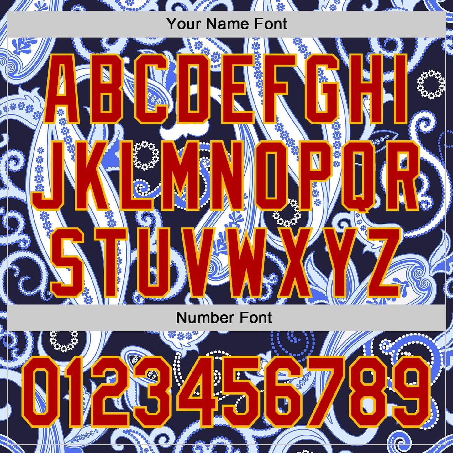 Custom Navy Red Blue-Gold Burning Man Paisley Bandana Rave Authentic Baseball Jersey