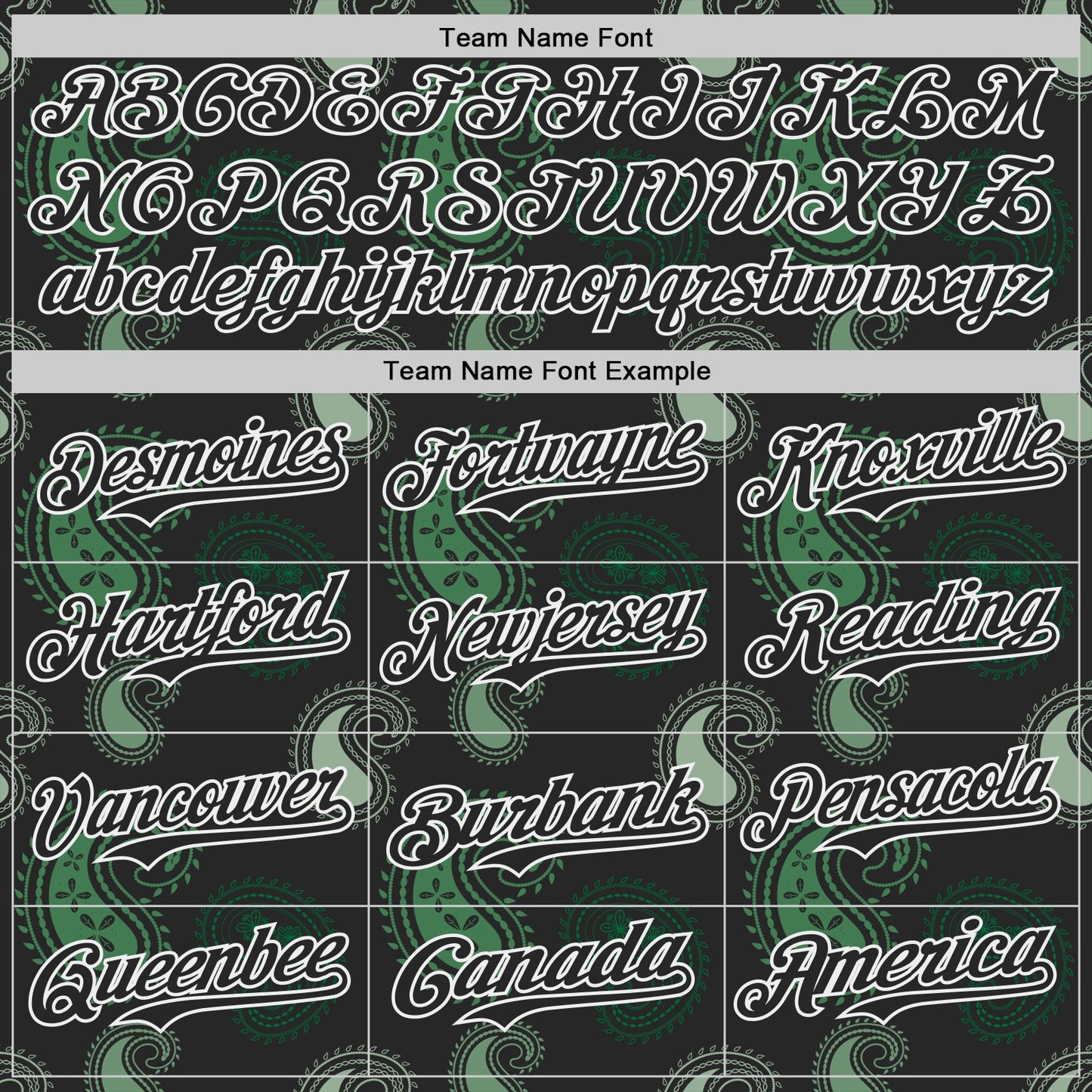 Custom Black Green-White Burning Man Paisley Bandana Rave Authentic Baseball Jersey
