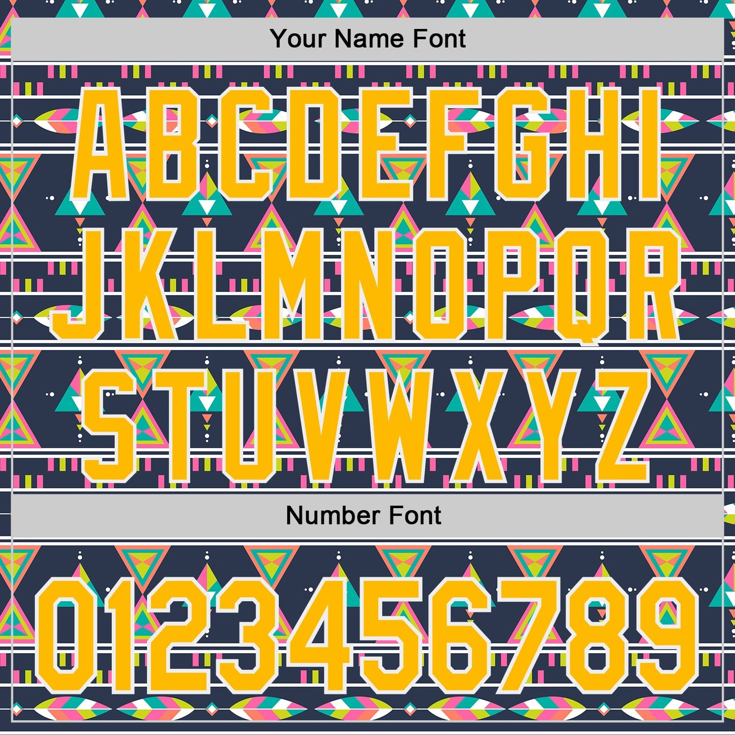 Custom Navy Gold Pink Green-White Boho Style Geometri Tribal Authentic Baseball Jersey
