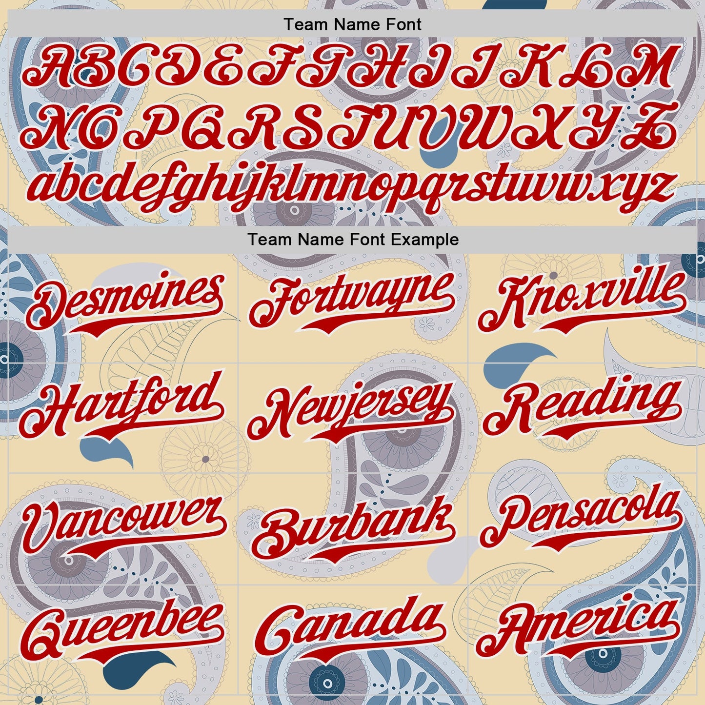 Custom Cream Red Gray-White Burning Man Paisley Bandana Rave Authentic Baseball Jersey