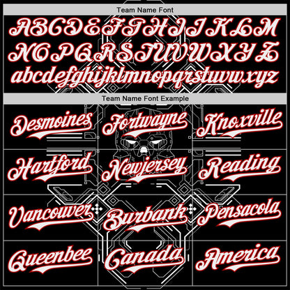 Custom Black White-Red Cyberpunk Futuristic Rave Authentic Baseball Jersey