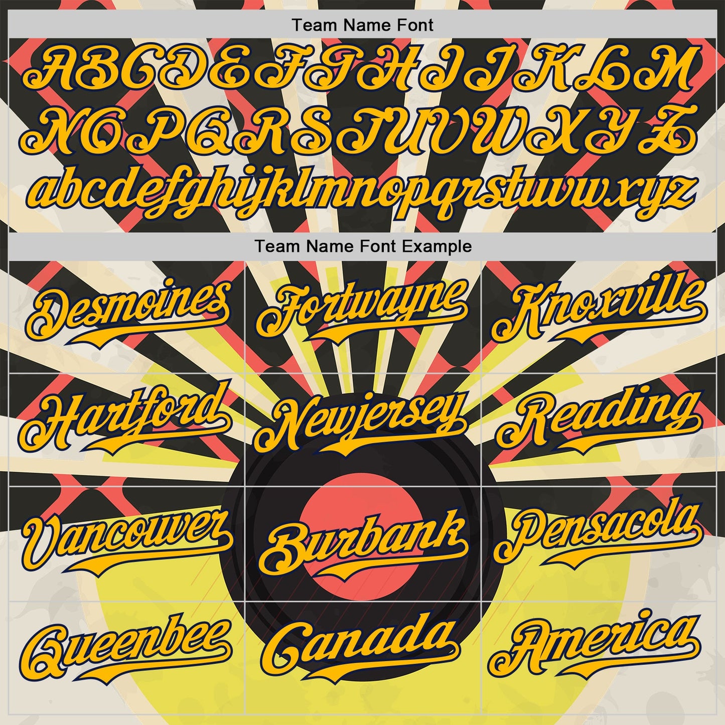 Custom Gold-Navy Burning Man Music Record Authentic Baseball Jersey