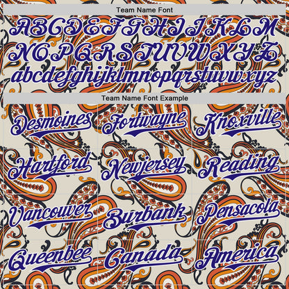 Custom White-Dark Purple Burning Man Paisley Bandana Rave Authentic Baseball Jersey