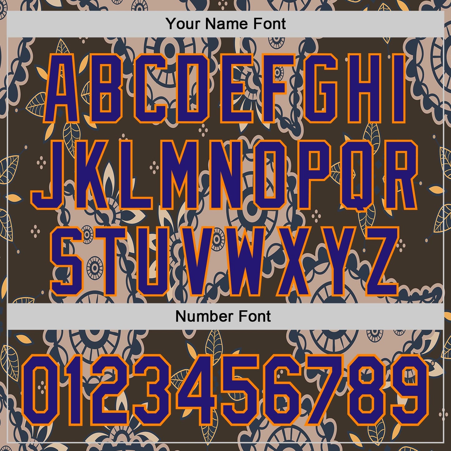Custom Brown Dark Purple-Bay Orange Burning Man Paisley Bandana Rave Authentic Baseball Jersey