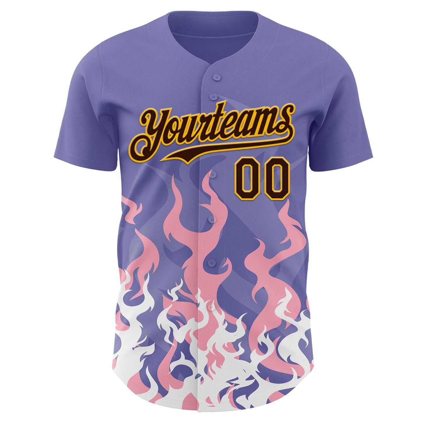 Custom Purple Brown Pink-Gold Burning Man Fire Desert Authentic Baseball Jersey