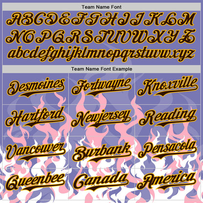 Custom Purple Brown Pink-Gold Burning Man Fire Desert Authentic Baseball Jersey