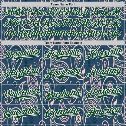 Custom Blue Green-White Burning Man Paisley Bandana Rave Authentic Baseball Jersey
