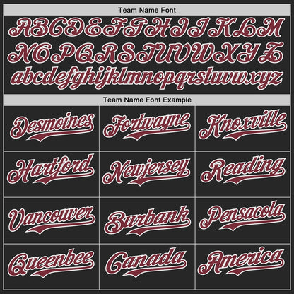 Custom Black USA Flag Camo White-Burgundy Gradient Digital Camouflage Stars & Stripes Two Tone Authentic Baseball Jersey