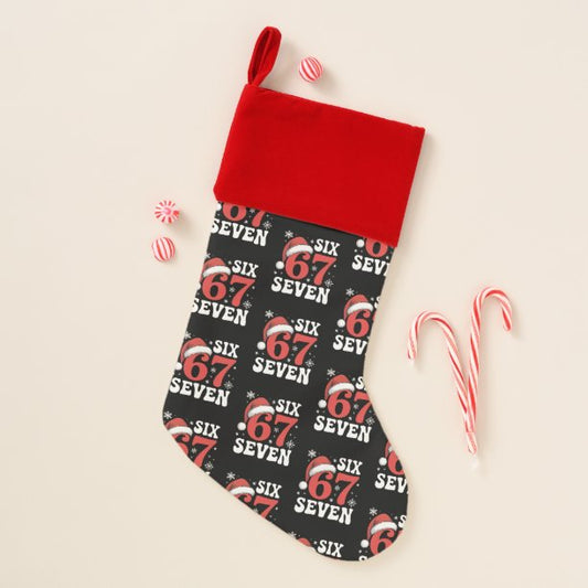 67 Santa Hat Christmas Six Seven Funny Sayings Stocking