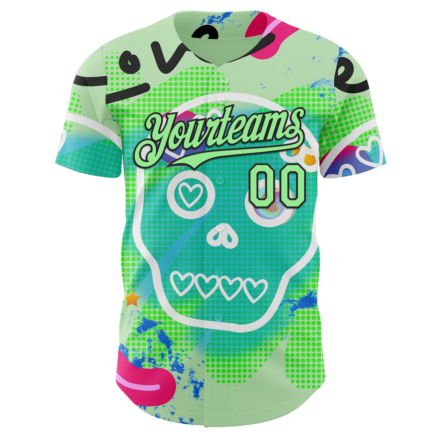 Custom Green Pea Green-Black Damiano Fasso Beautiful Life Authentic Baseball Jersey