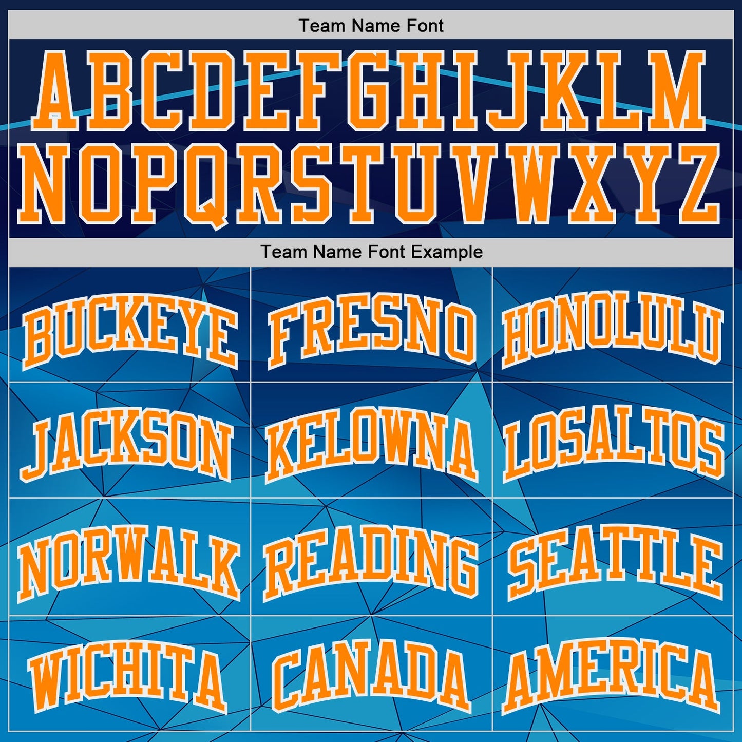 Custom Blue Bay Orange-White Diamond Shapes Geometric Gradient Round Neck Sublimation Basketball Uniform Jersey