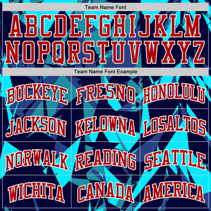 Custom Blue Red-White Diamond Shattered Geometric Round Neck Sublimation Basketball Uniform Jersey