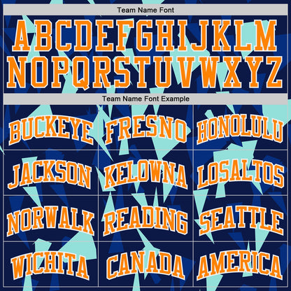 Custom Blue Bay Orange-White Triangle Shattered Geometric Round Neck Sublimation Basketball Uniform Jersey
