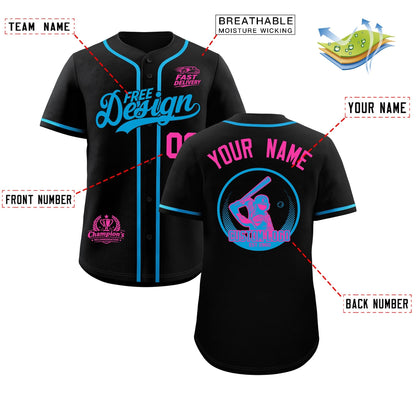Custom Black Blue Classic Style Baseball Jersey Stitched Sports Uniform Personalized For Teams