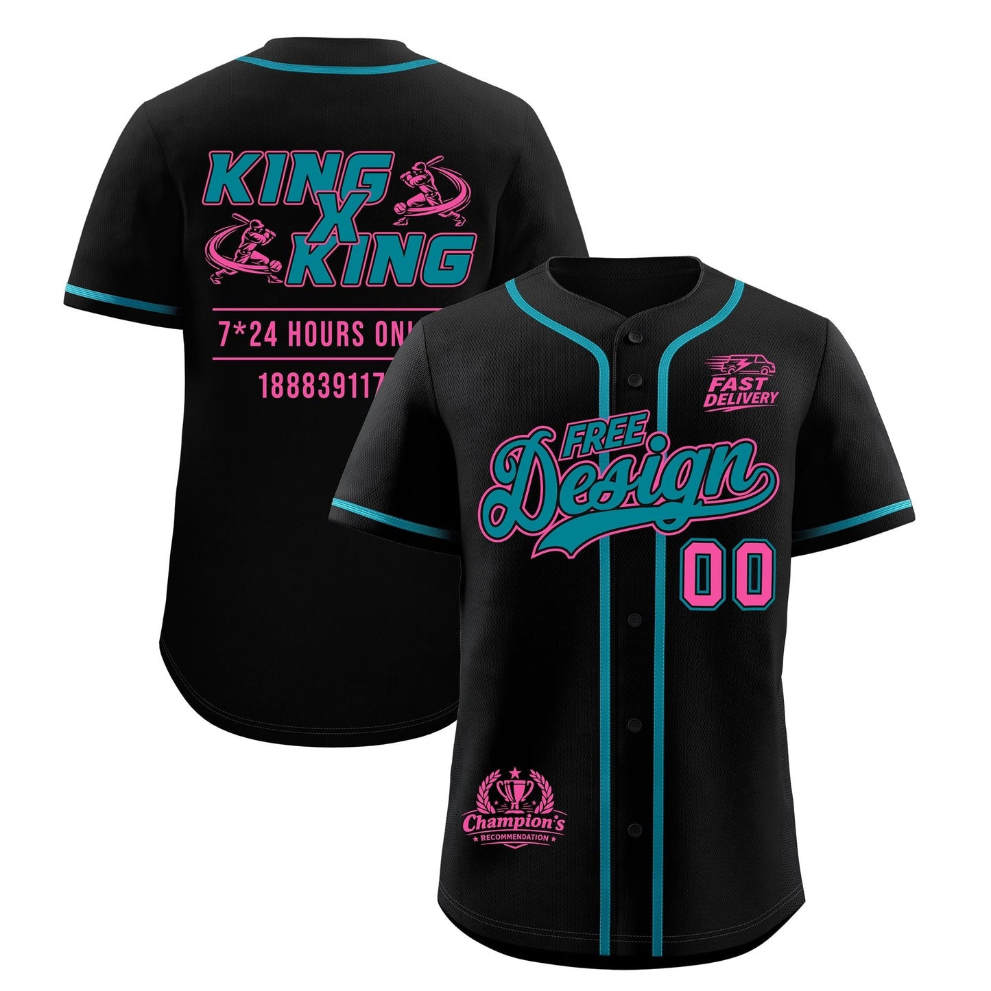 Custom Black Teal Classic Style Baseball Jersey Stitched Sports Uniform Personalized For Teams