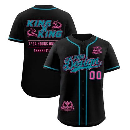 Custom Black Teal Classic Style Baseball Jersey Stitched Sports Uniform Personalized For Teams