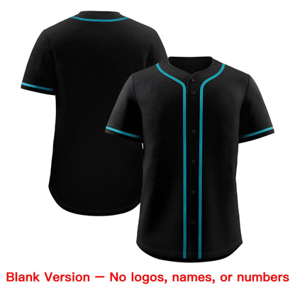 Custom Black Teal Classic Style Baseball Jersey Stitched Sports Uniform Personalized For Teams