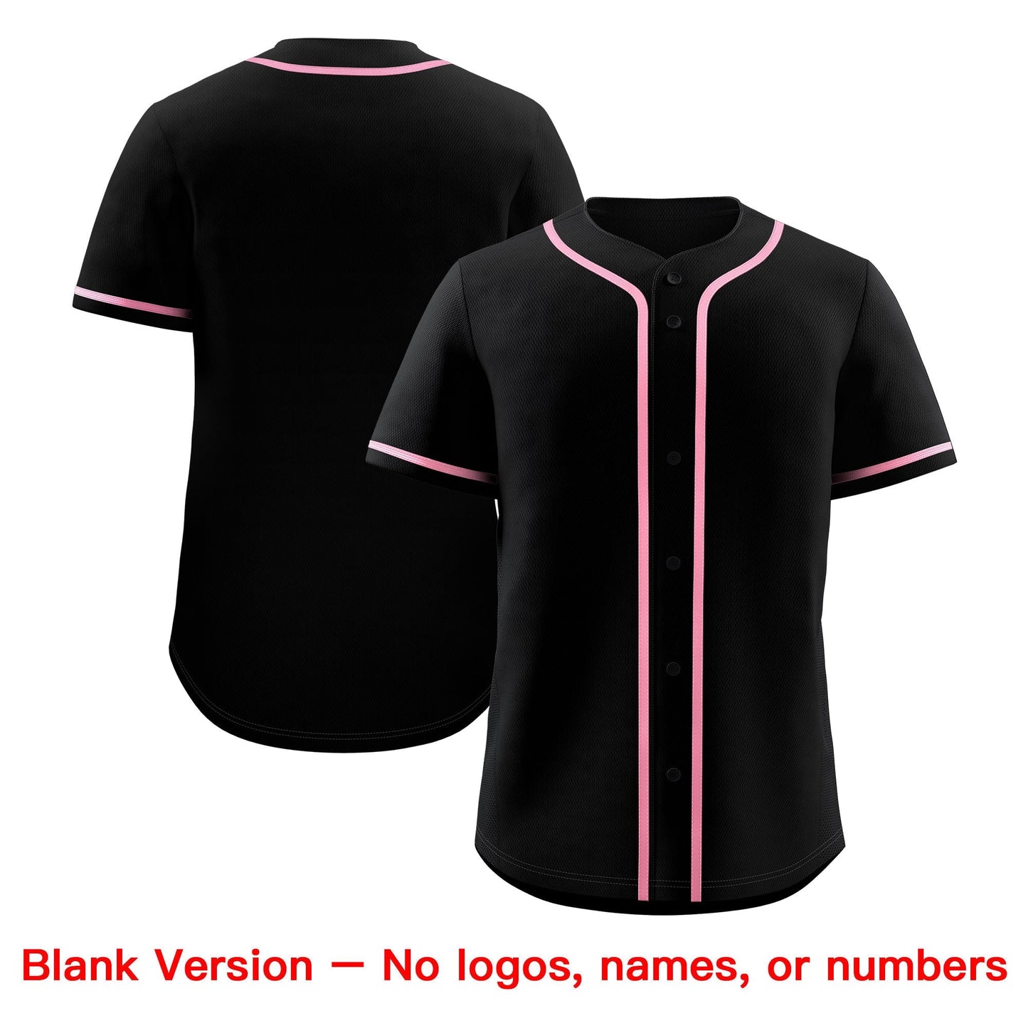 Custom Black Light Pink Classic Style Baseball Jersey Stitched Sports Uniform Personalized For Teams