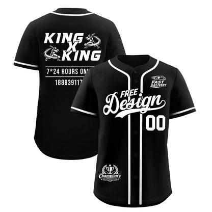 Custom Black White Classic Style Baseball Jersey Stitched Sports Uniform Personalized For Teams