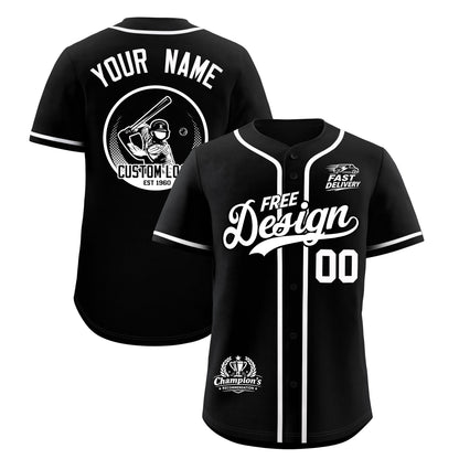 Custom Black White Classic Style Baseball Jersey Stitched Sports Uniform Personalized For Teams