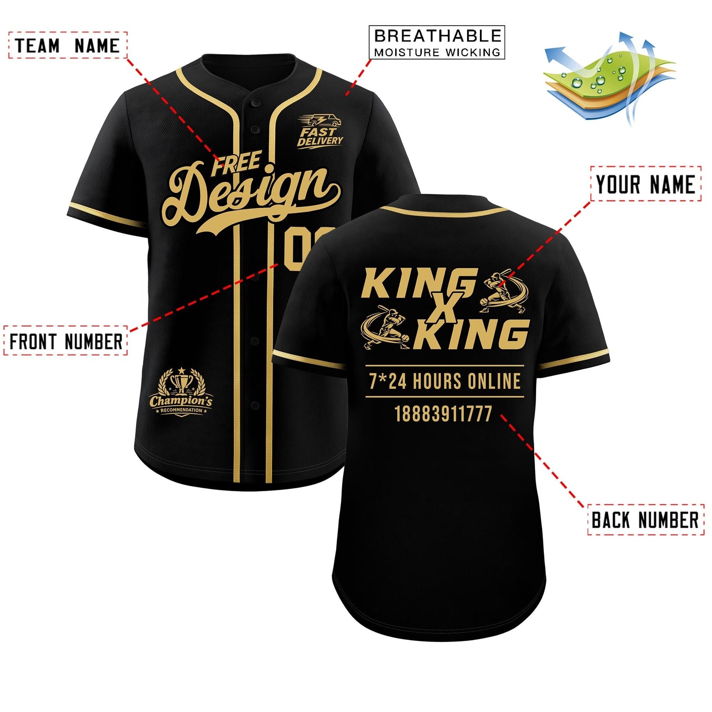 Custom Black Khaki Classic Style Baseball Jersey Stitched Sports Uniform Personalized For Teams