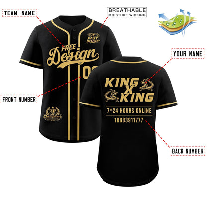 Custom Black Khaki Classic Style Baseball Jersey Stitched Sports Uniform Personalized For Teams