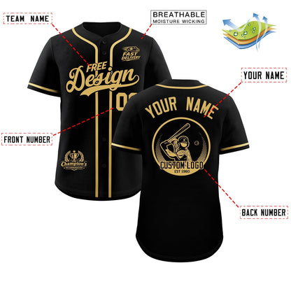 Custom Black Khaki Classic Style Baseball Jersey Stitched Sports Uniform Personalized For Teams